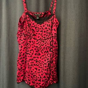 White House Black Market Red Leopard Camisole